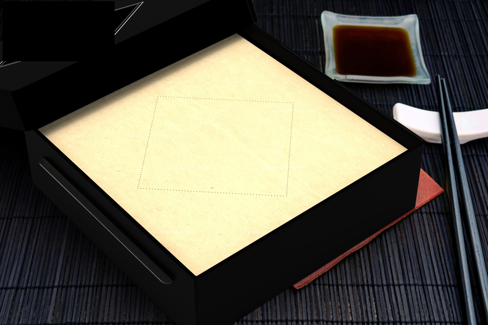 Packaging sushi aperto con salmone