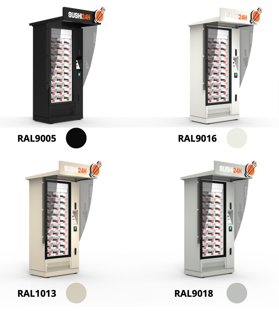 SushiVend in RAL 9005, 9016, 1013 and 9018
